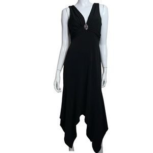 Compliance Alliance 1995 Diamante Sleeveless Asymmetrical Black Maxi Dress